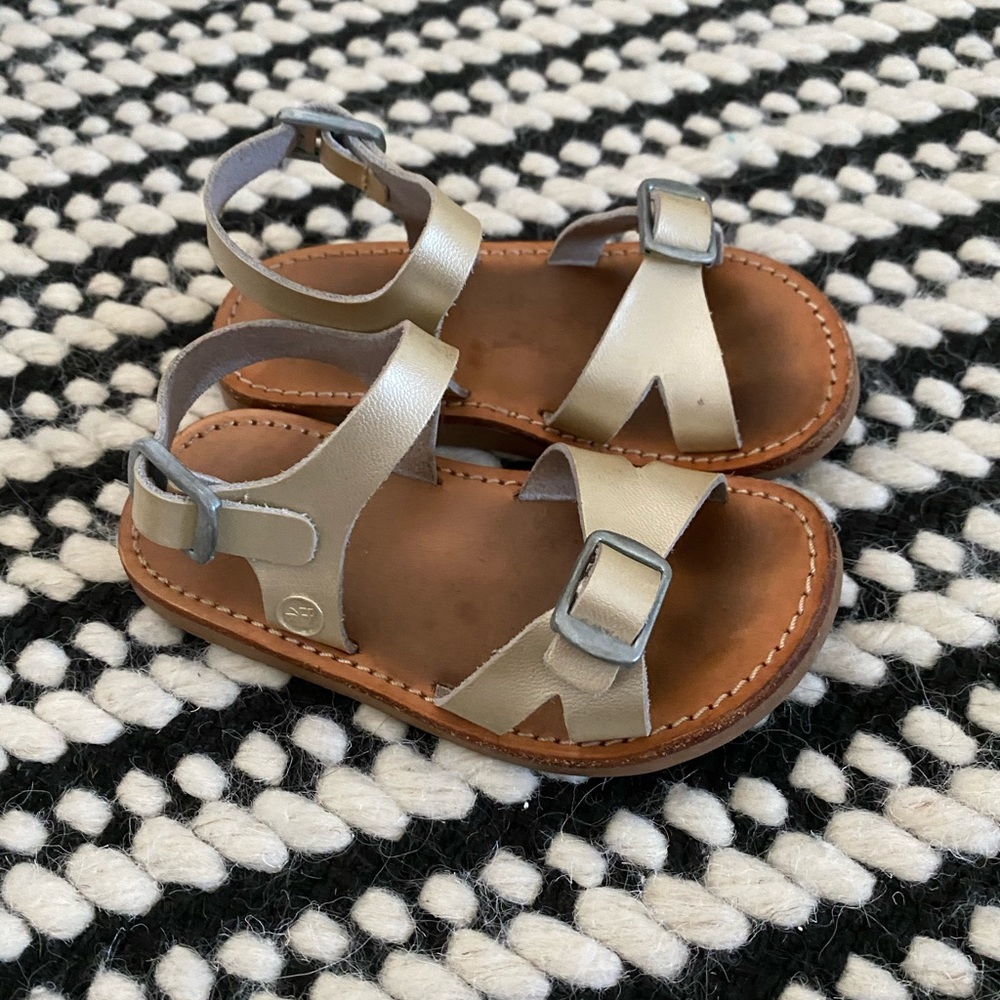 Freshly Picked Girls Gold Sandals